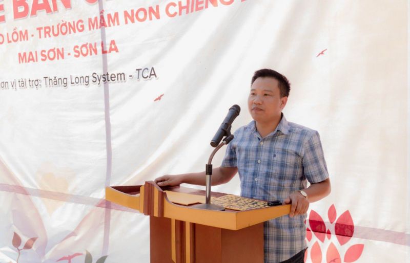 Ông Lê Đức Chinh chủ tịch hệ thống phát biểu trong buổi lễ