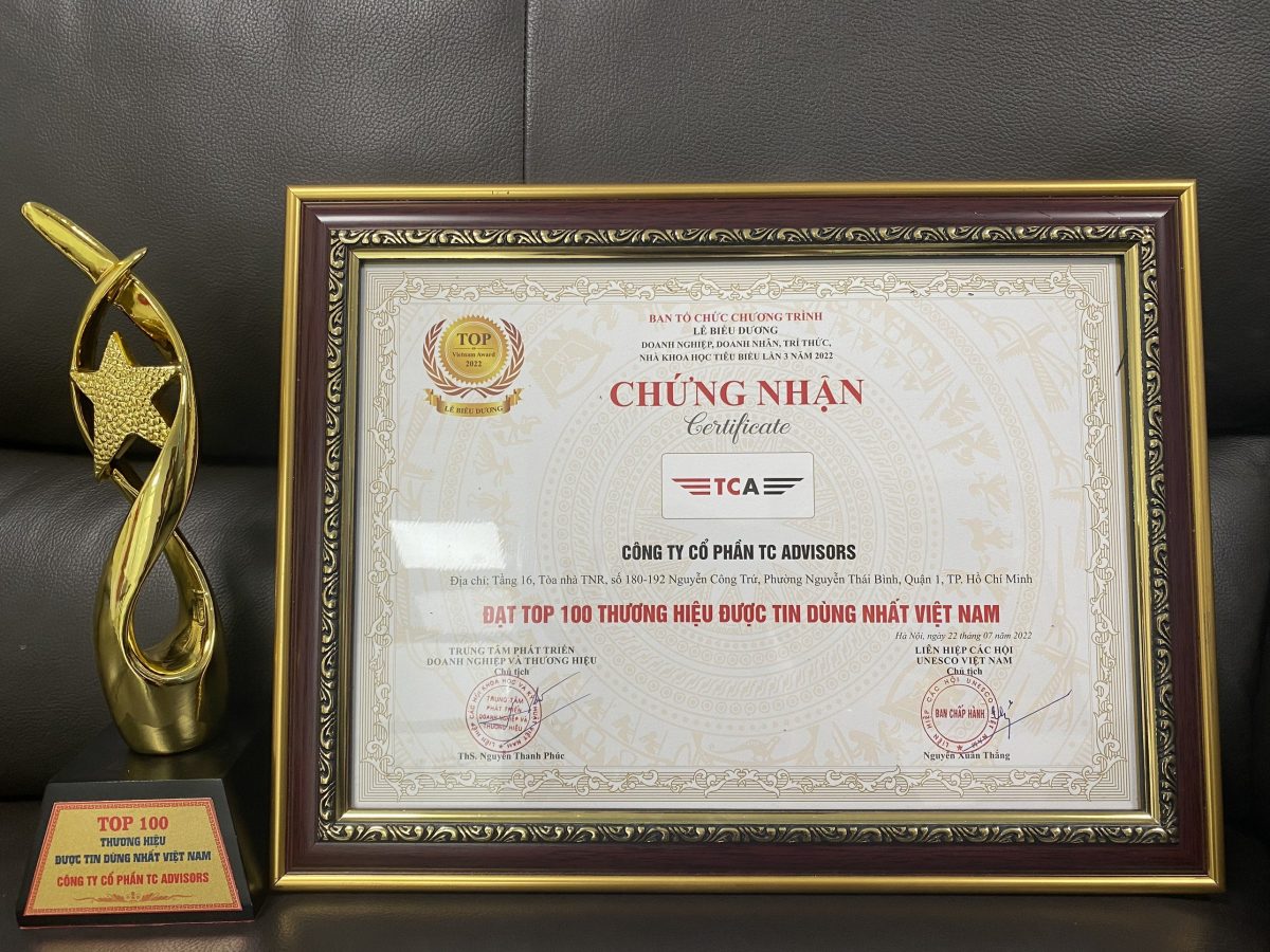 TCA vinh dự đón nhận giải thưởng cao quý từ Vietnam Awards 2022