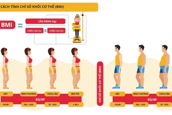 Công thức tính chỉ số BMI cho cơ thể