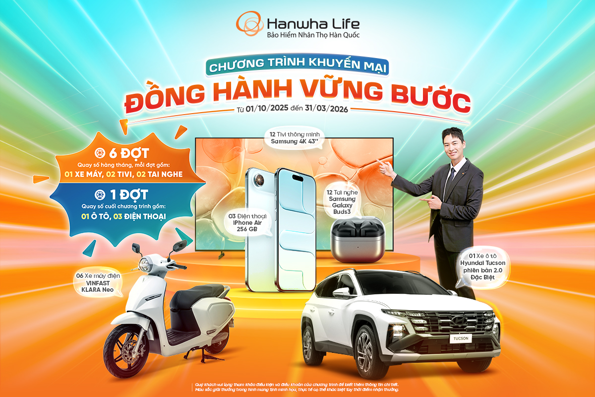 Quay thưởng nhận quà cùng Hanwha Life